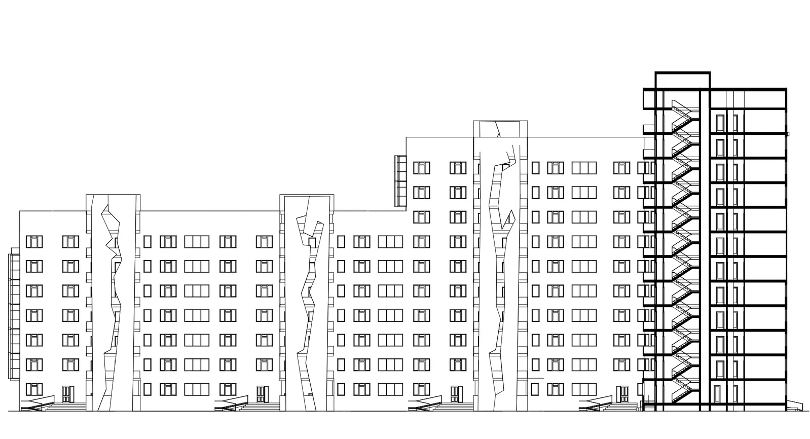 Facade elevation drawing of the Museum of Childhood