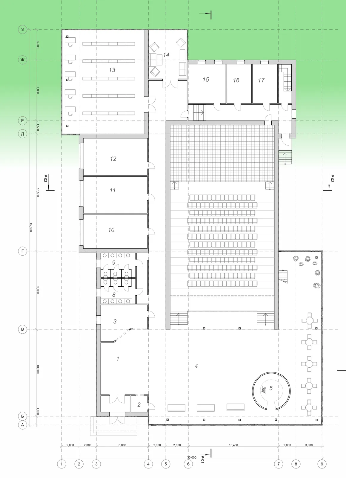 Floor plan of the youth club